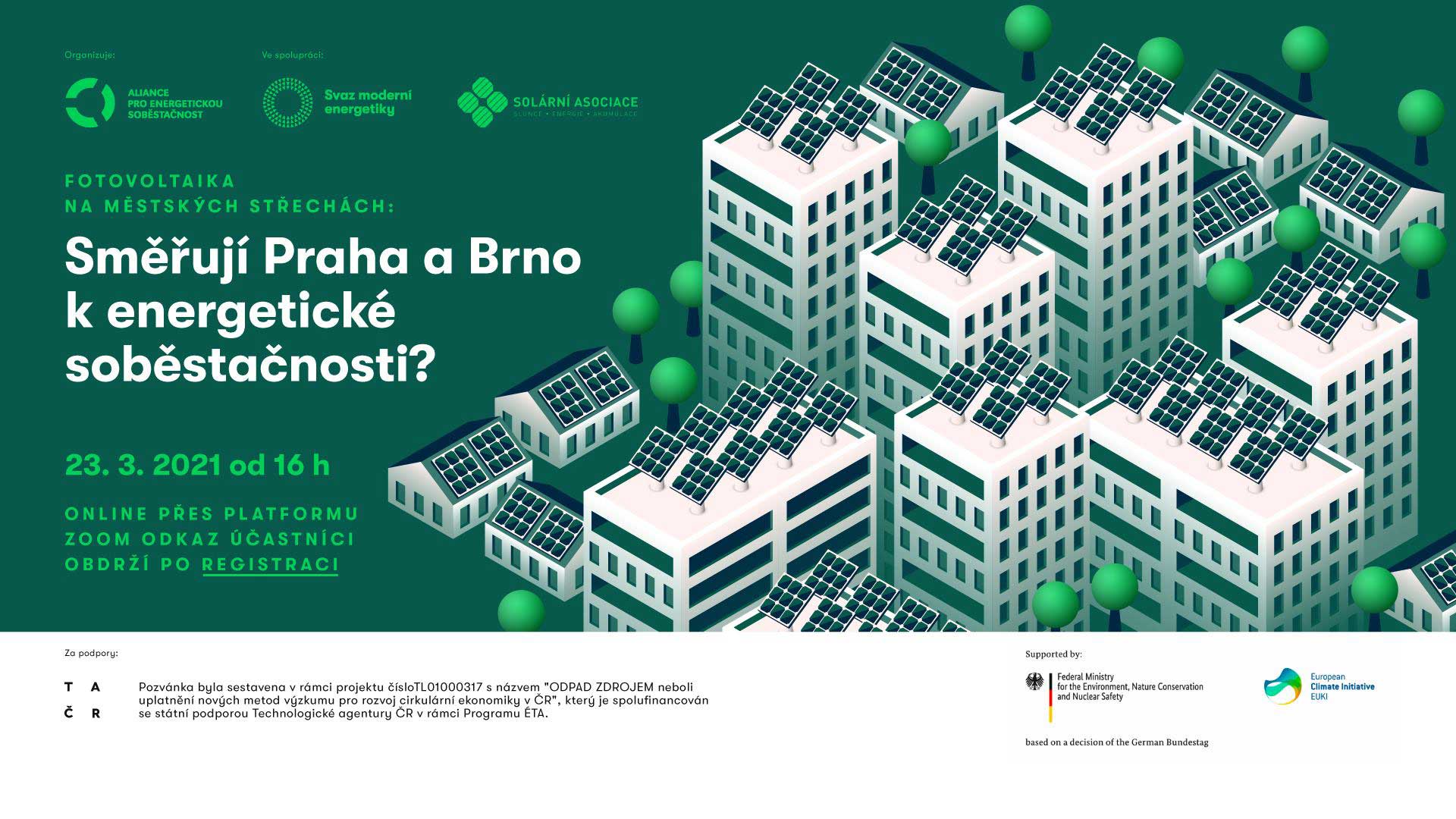 Webinář: Směřují Praha a Brno k energetické soběstačnosti? 23/3/2021 od 16:00